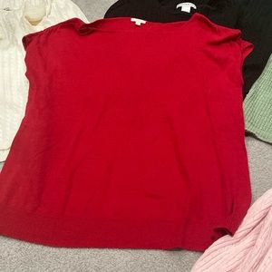 Talbots one X women’s size red cap sleeve sweater made of linen, cotton rayon